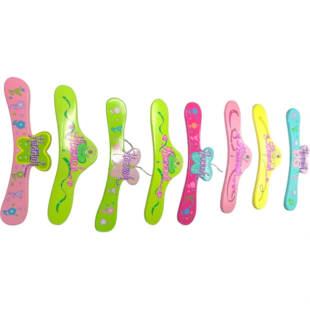 Closet Hangers Kidorable Hannah Personalized Painted Green and Pink